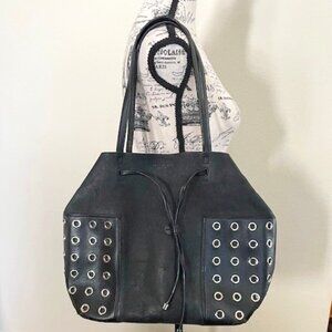 Tory Burch T-Grommet Leather Bucket Bag w Drawstring